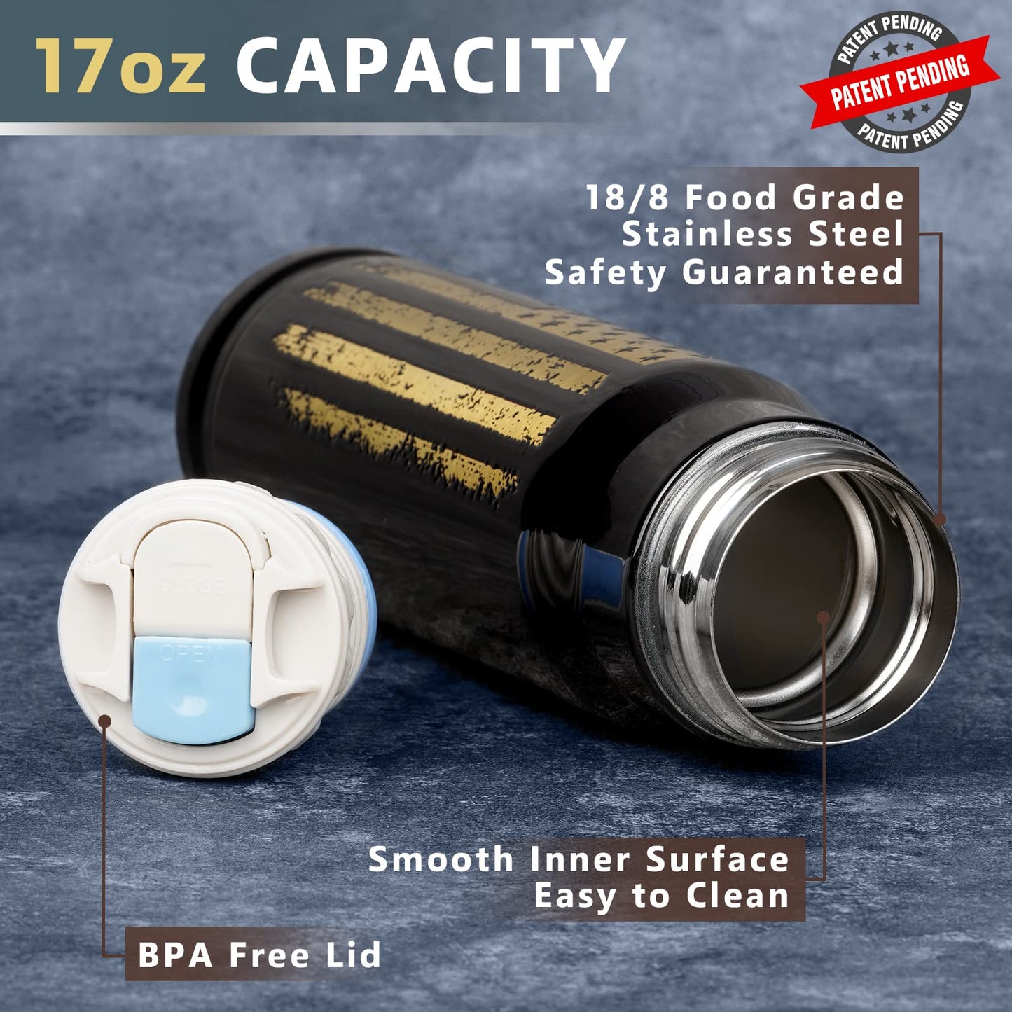 17oz Cool Tumbler Stainless Steel Gifts for Men Him Husband Dad - Unique Shaped Mans Coffee Mug - Fishing Hunting Camping Christmas Anniversary Birthday Gifts for Men Husband Him Teen Boyfriend Women