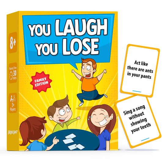 YOU LAUGH YOU LOSE - Funny Family Games for Kids and Adults - Hilarious Charades Games for Teens - Teen Girl & Boy Gifts - Party Game for Adults, Families - Family Game Nights, Sleepover Stuff