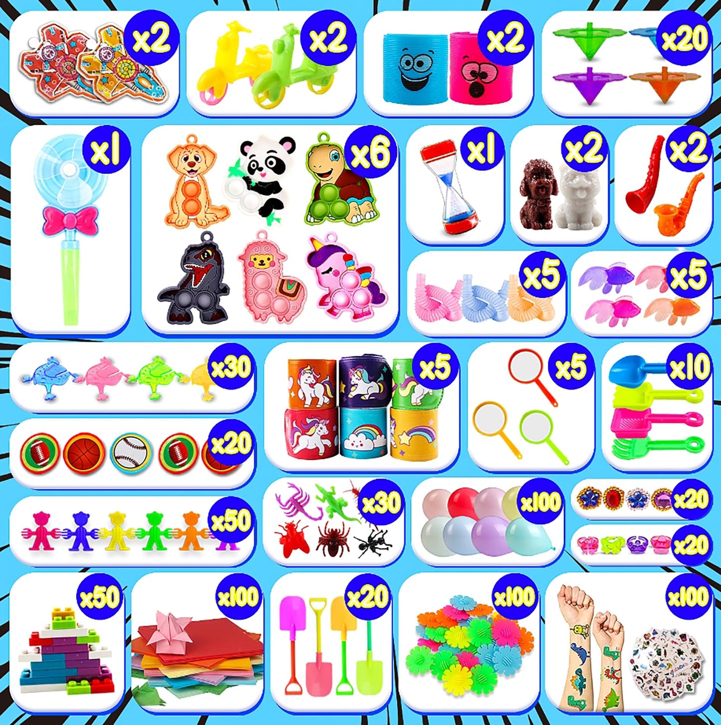 1000 PCS Party Favors for Kids, Fidget Toys Bulk, Goodie Bags Stuffers for Kids, Birthday Gifts, Prize Treasure Box Toys for Classroom, Pinata Stuffers, Carnival Prizes