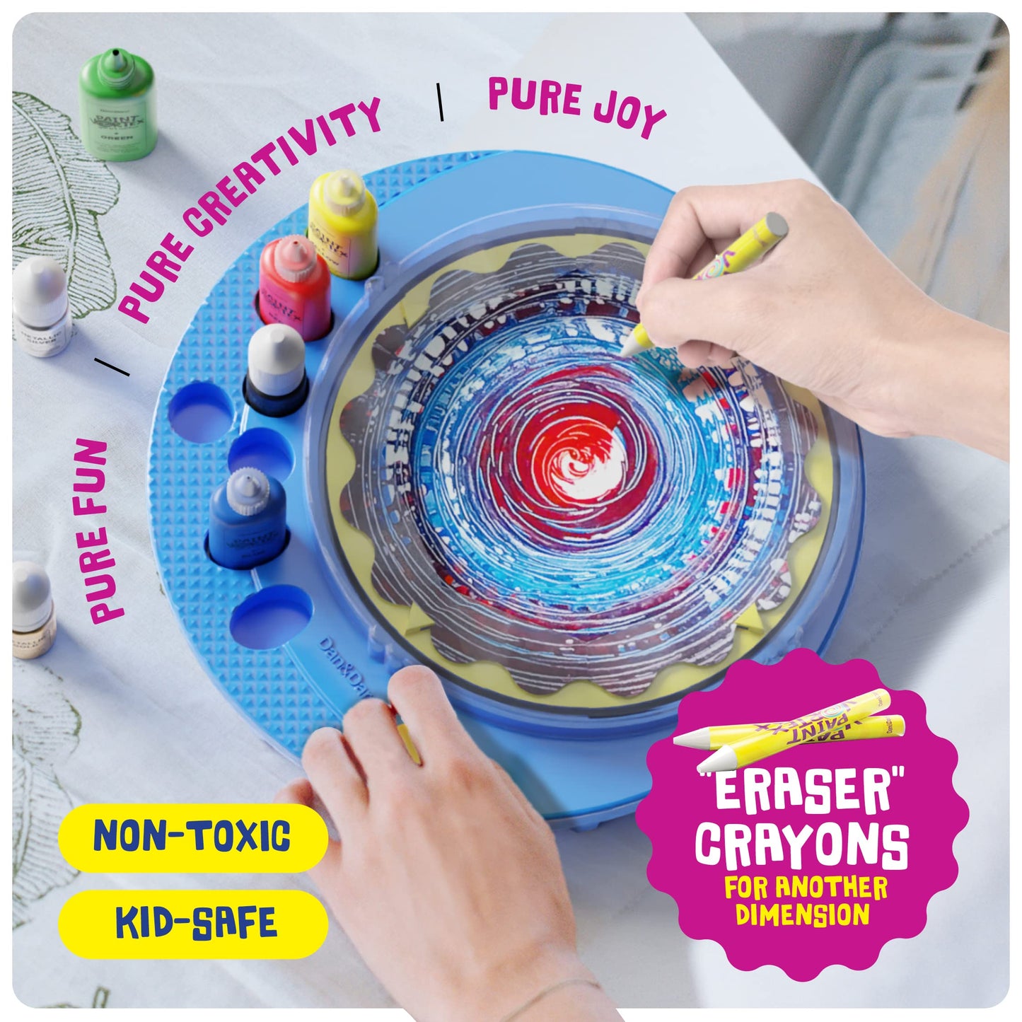 Dan&Darci Paint Spin Art Machine Kit for Kids - Arts & Crafts for Boys & Girls Ages - Art Craft Set Gifts for 6-9 Year Old Boy, Girl - Painting Spinner Toys - Birthday Gift Ideas for Ages 6-12 Years