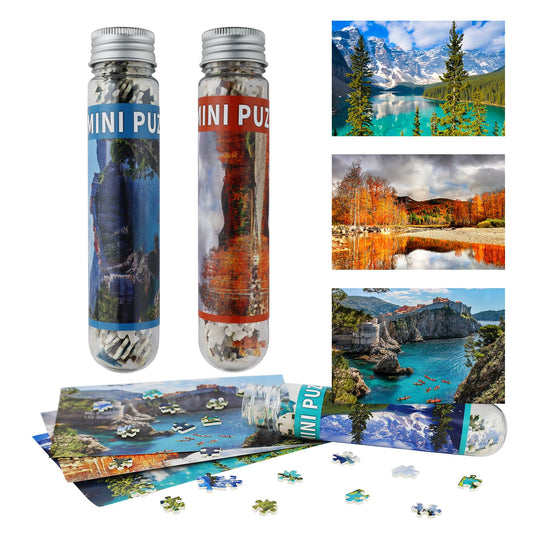 Small Jigsaw Puzzles for Adults Moraine Lake Mini Puzzles 150 Pieces Small Puzzles Micro Tiny Piece Challenging Difficult Travel Puzzle Games Toys Gifts 6 x 4 inch 3 Packs