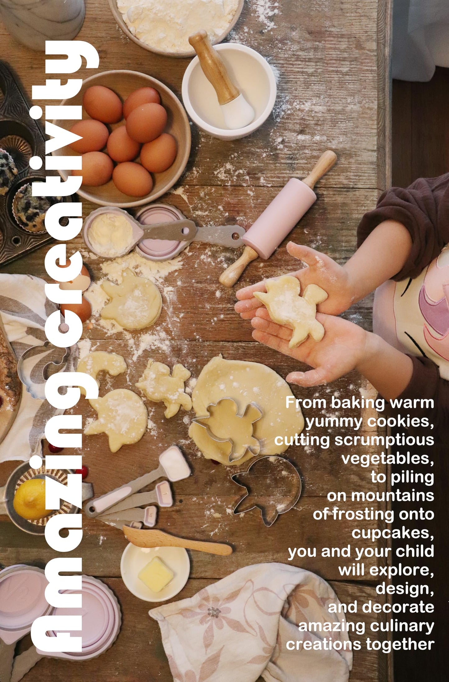 Baker Buddy Unicorn Kids Real Baking Set with Storage case, Real Working Utensils, Cookie Cutters, and Baking Supplies, Beautiful Unicorn Apron for Kids.