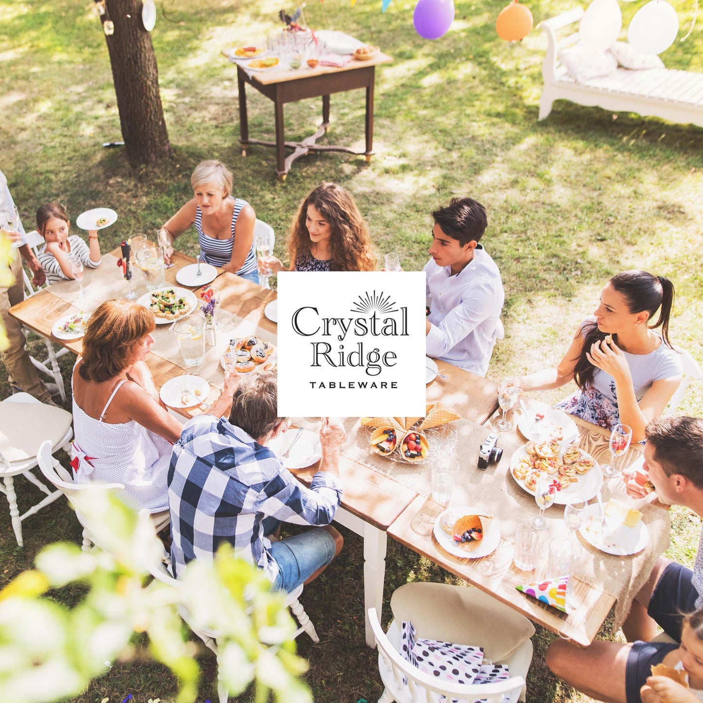 Crystal Ridge Tableware 120-Piece Plastic Plates Set Premium 60 Dinner Plates & 60 Salad Plates Pack, Disposable Plates for Party - White Plastic Wedding Plates with White Rim