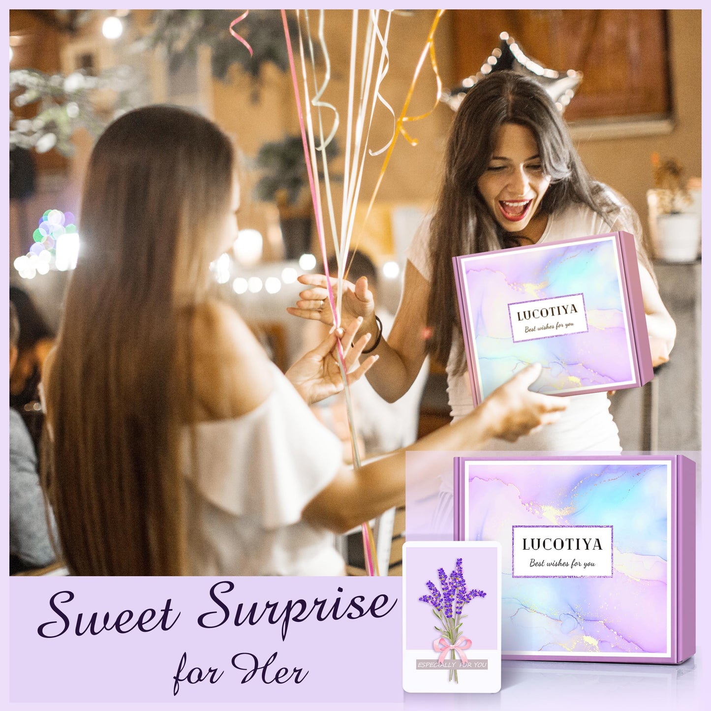 LUCOTIYA Gifts for Women, Christmas Gifts Basket for Woman Birthday Wine Tumbler Self Care Package Gift for Mom, Bestie, Her, Sister, Wife, Auntie Thank You Gift for Women Teacher Appreciation