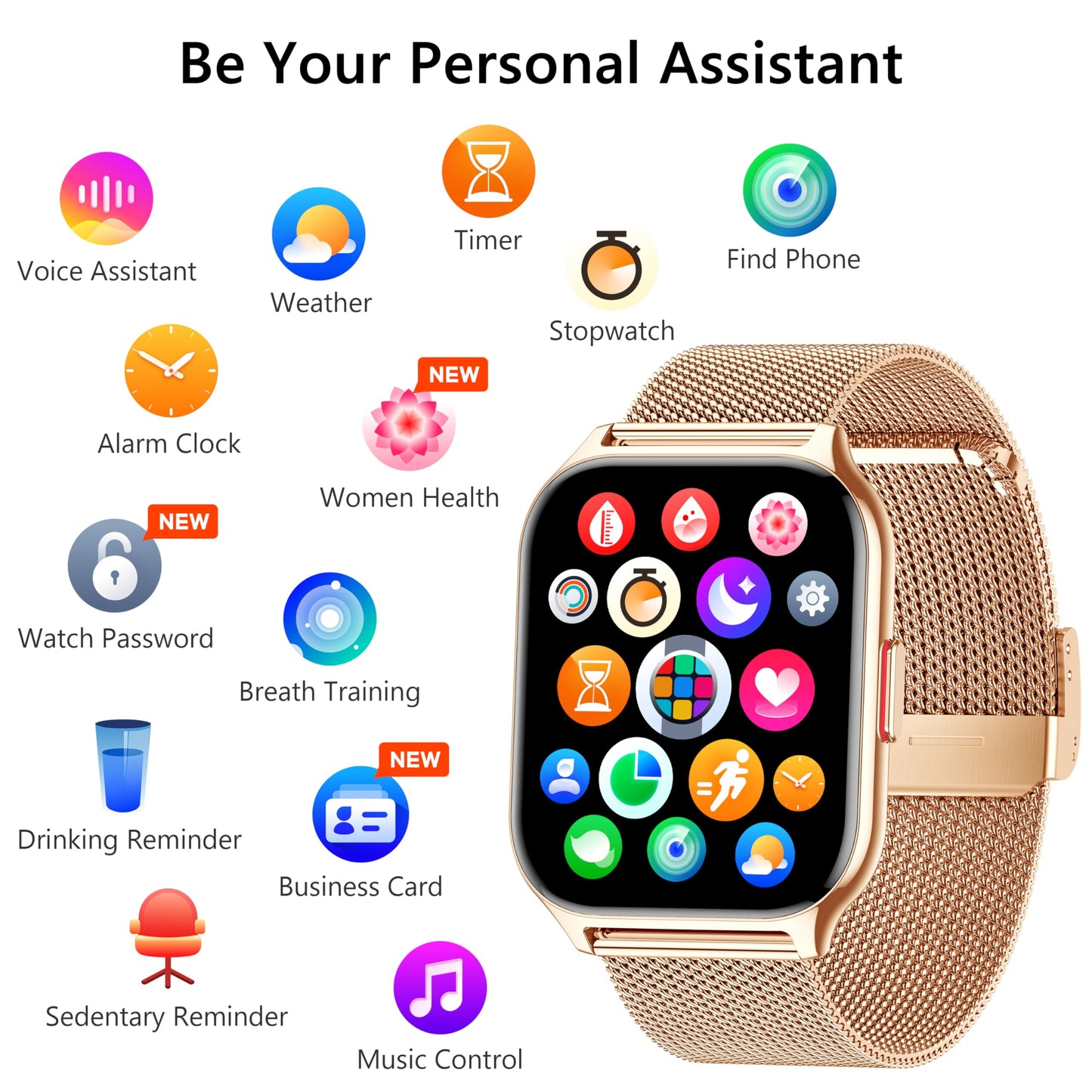 ZOSKVEE Smart Watch 45mm for Women Men(Dial/Answer Calls), 2.0" Fitness Tracker Watch with Heart Rate/Blood Pressure/Blood Oxygen Monitor for Android iOS