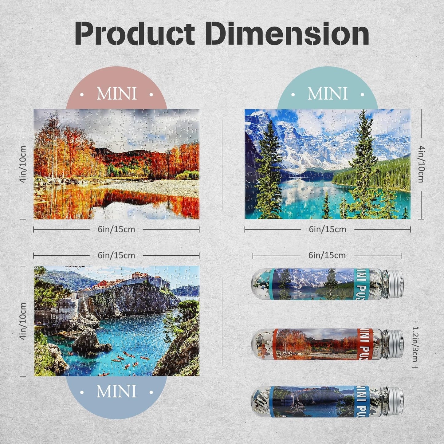 Small Jigsaw Puzzles for Adults Moraine Lake Mini Puzzles 150 Pieces Small Puzzles Micro Tiny Piece Challenging Difficult Travel Puzzle Games Toys Gifts 6 x 4 inch 3 Packs