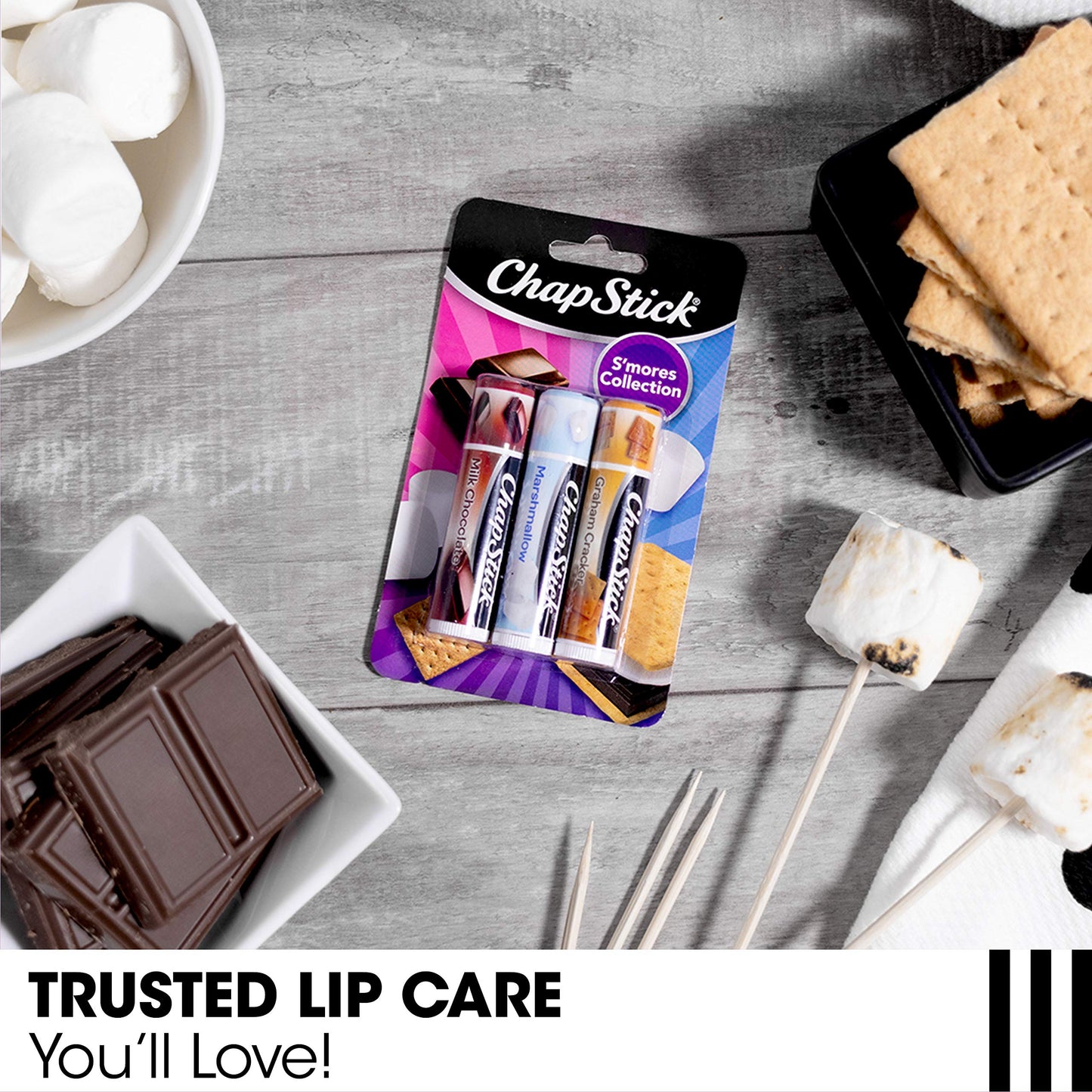 ChapStick Lip Balm, Ice Cream Collection 3-Pack, Ice Cream Classics 3-Pack + S’mores Collection – Fun & Flavorful Lip Care, Birthday Gift, Party Favors, Stocking Stuffers, 0.15 Oz Ea