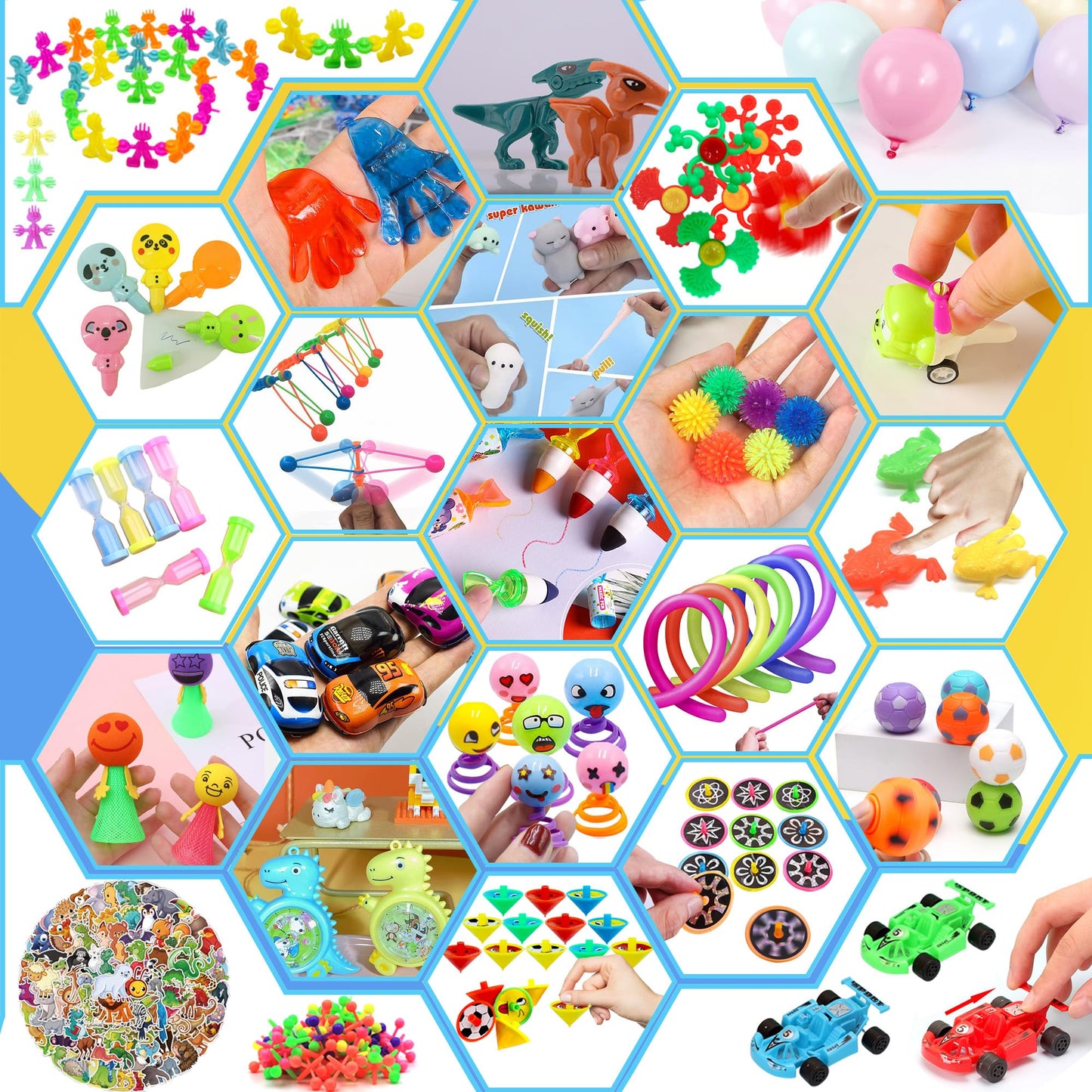 1000+ PCS Party Favors for Kids,Fidget Toys Pack,Christmas Stocking Stuffers,, Birthday Gift, Treasure Box,Goodie Bag Stuffers, Carnival Prizes, Toys Filler Sensory Toy for Classrooom
