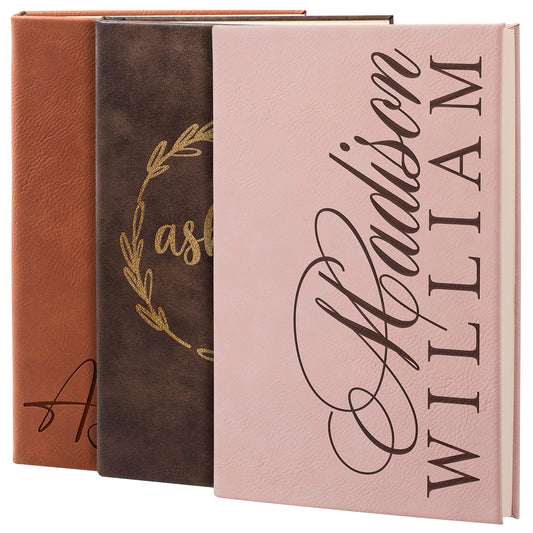 Personalized Leather Journal | Soft Pink, 12 Design | w Text Notebook for Women, Men - Customized Journals to Write In for Women, Diary for Girls - Birthday, Best Friend, Mom, Dad, Office Gift