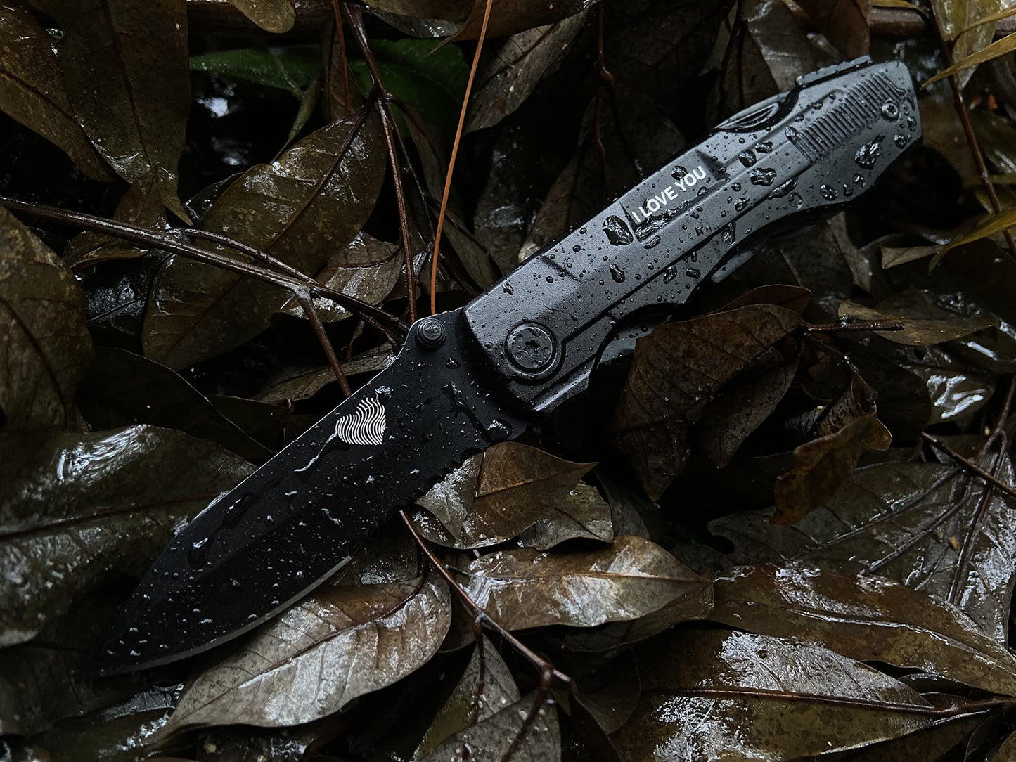 Multitool Pocket Knife for Men, Gifts for Boyfriend, Him, Husband, Dad, Multi Tool Tactical Plier With Nylon Sheath, Stocking Stuffer 'I LOVE YOU'