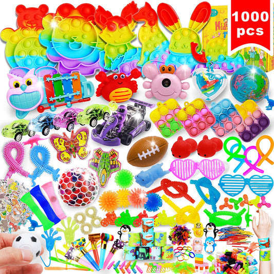 1000 Pcs Kids Party Favors Stocking Stuffers Gifts,Fidgets Toys Pack,Bulk Toys for Carnival Treasure Classroom Prizes Box,Adults Stress Relief Sensory Toys,Pinata Filler, Autism Autistic Children ADHD