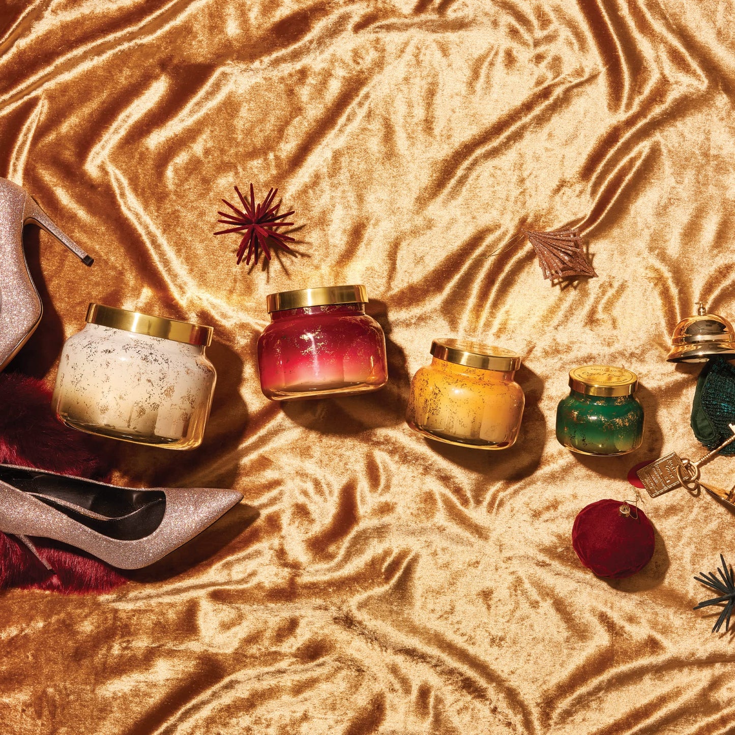 Capri Blue Glimmer Jar Candles - Luxury Holiday Scented Candles for Home - Long Lasting Soy Wax Blend - Scented Holiday & Home Decor - Pumpkin Dulce Petite Signature Jar (8 oz)